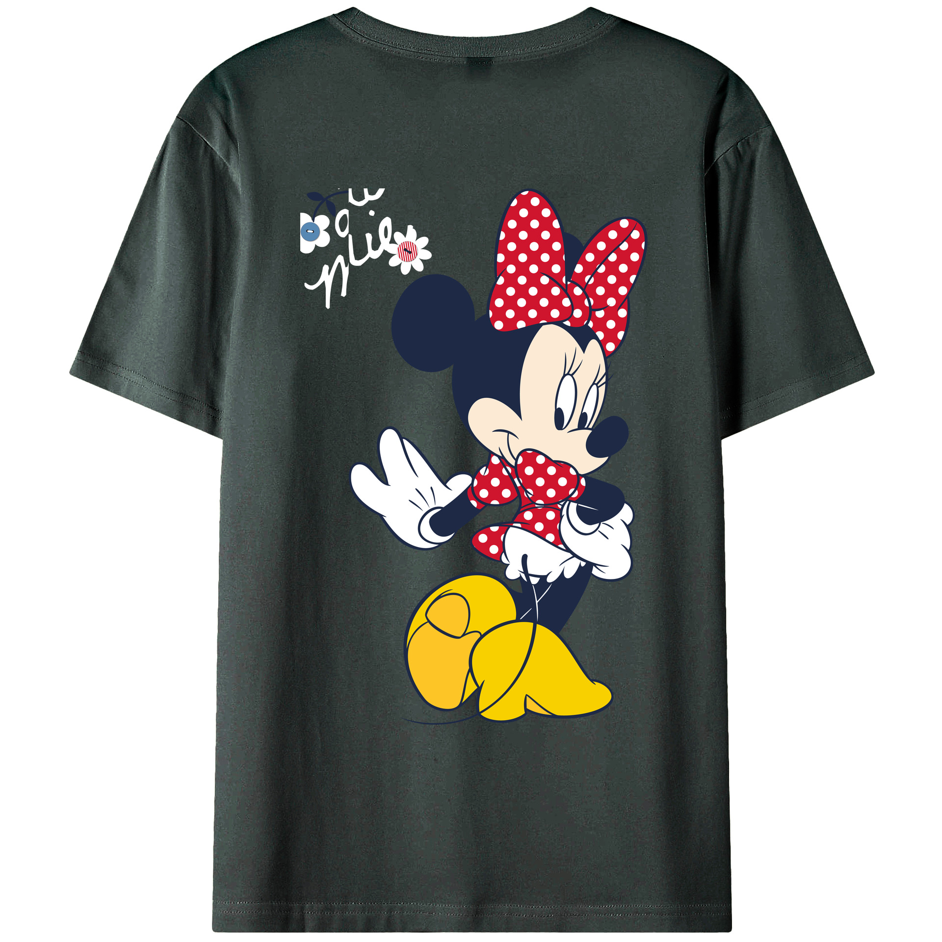 ミッキーマウス Mickey Mouse 綿100％ メンズ半袖Tシャツ（バックプリント） 通気性